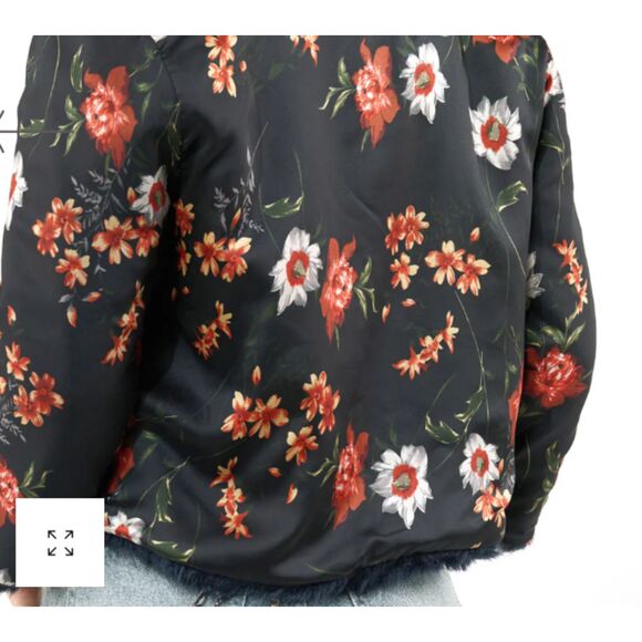 Aratta Gotha Reversible Faux Fur/Floral Jacket - Size XL - NWT - Picture 6 of 9